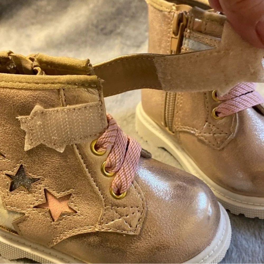 Wonder Nation Shoes Girls‎ Size 4 Stars Velcro New With Tags Side Zip